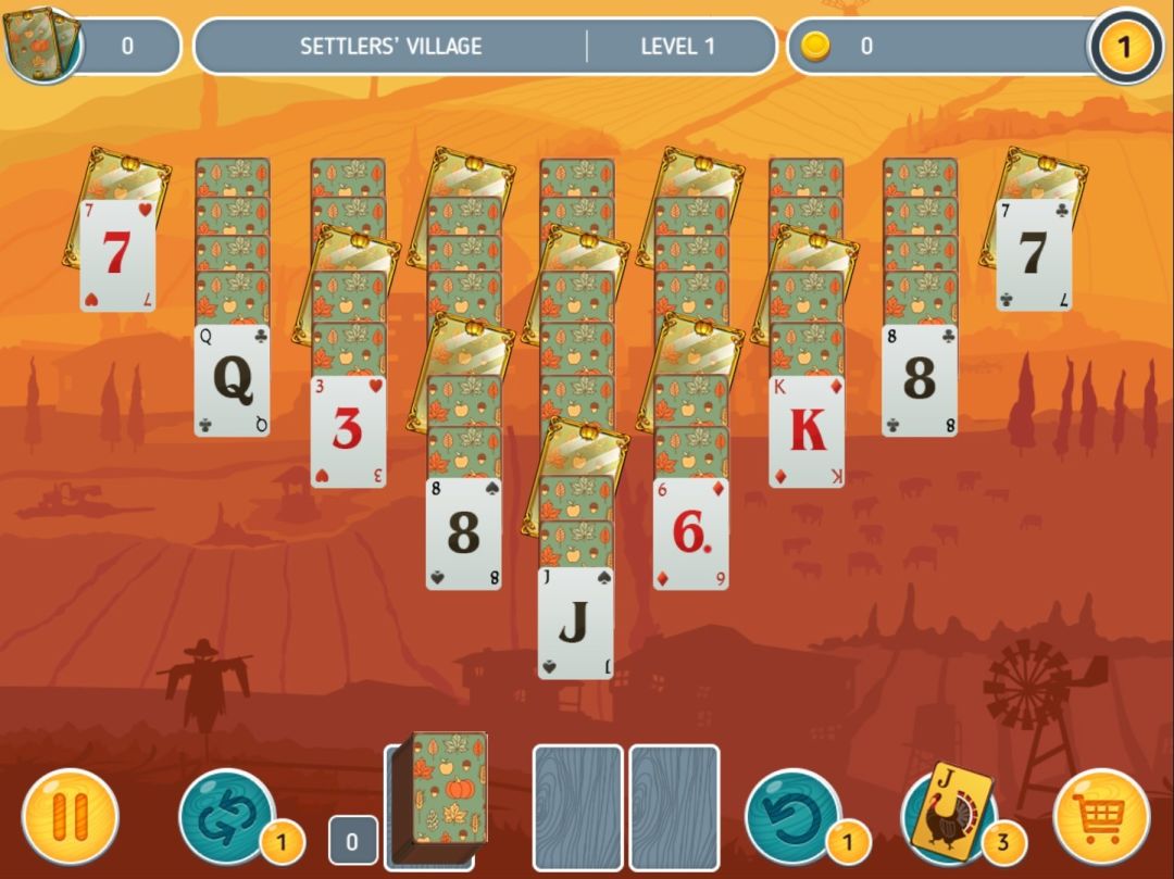 Solitaire Match 2 Cards. Thanksgiving Day游戏截图