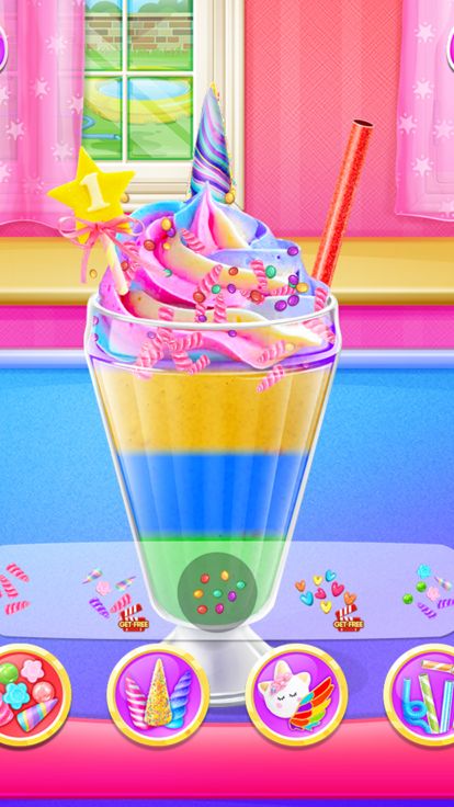 Unicorn Ice Cream Milkshake游戏截图