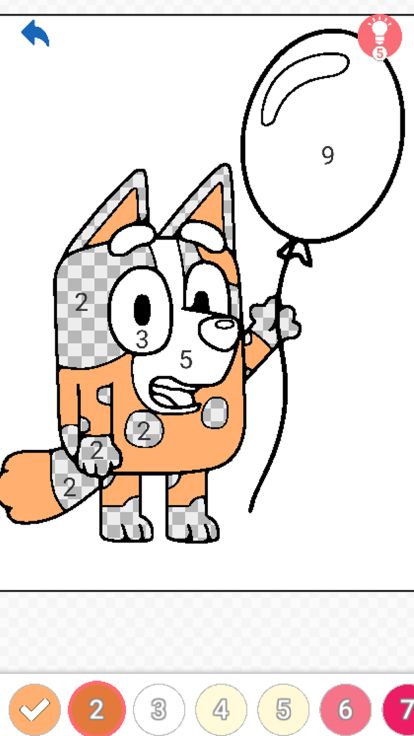Coloring Bluey by number游戏截图