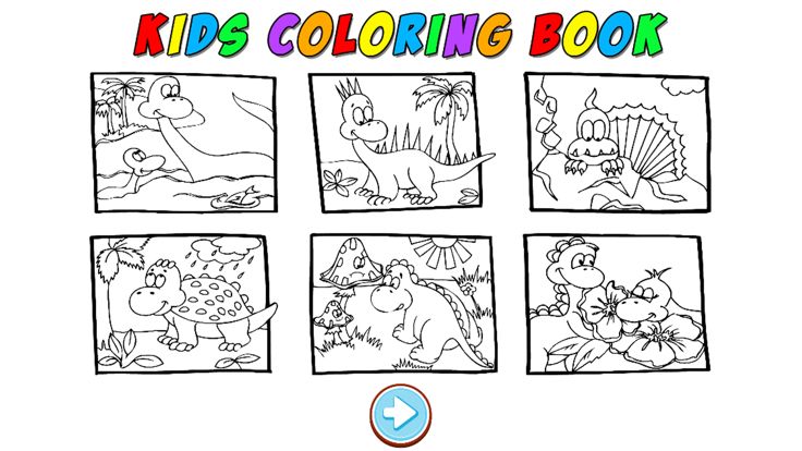 Free Kids Coloring Book - Paint Cute Dinosaurs游戏截图