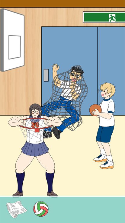 肌肉女孩想保护伦先生。游戏截图