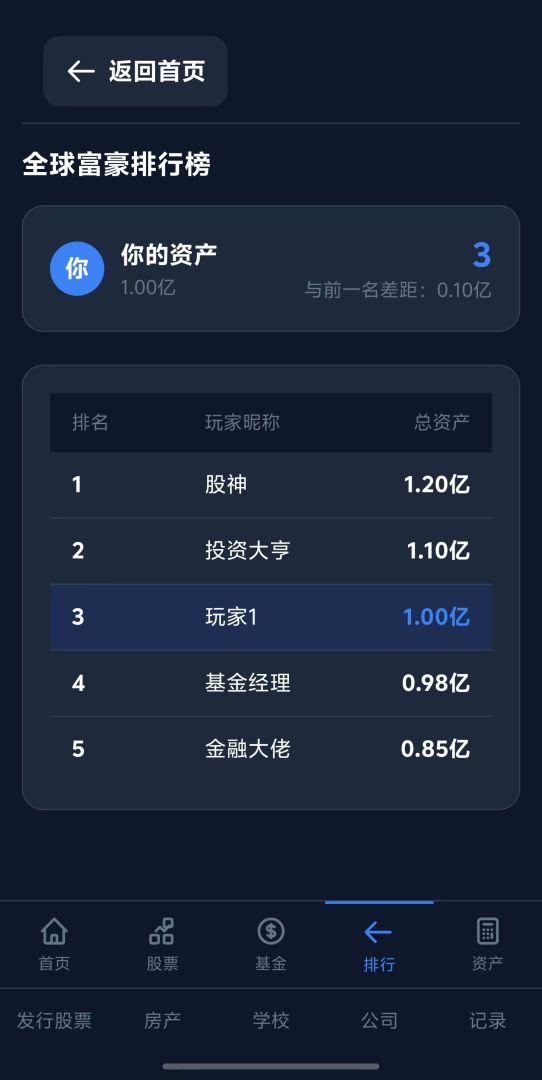 模拟股票基金游戏截图