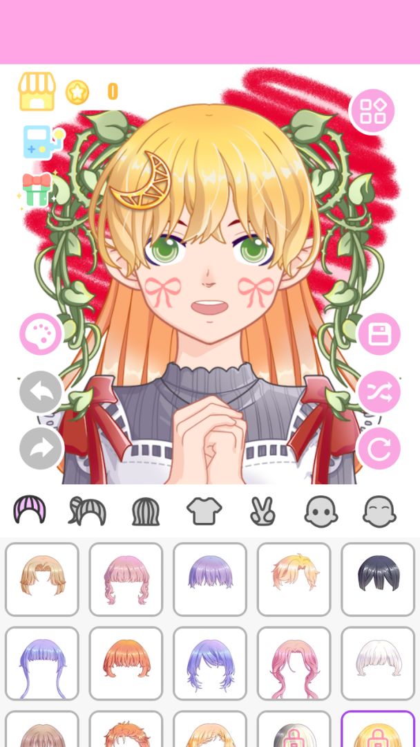 可爱的动漫女孩换装游戏截图
