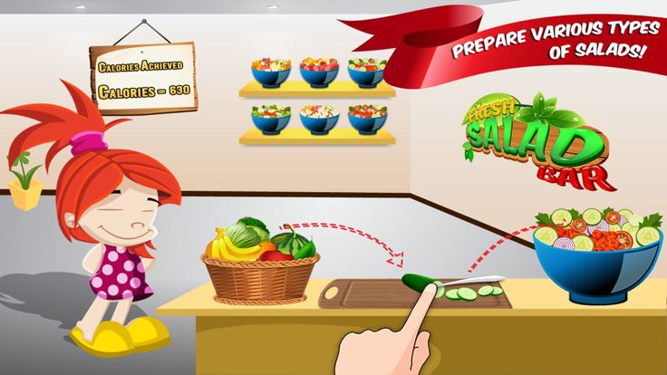 Fresh Salad Bar : Healthy Green Food making game for education & learning游戏截图