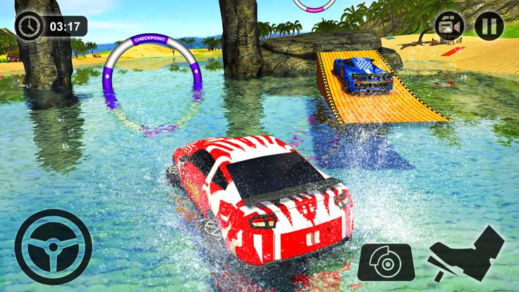 Floating Water Car Driving - Beach Surfing Racing游戏截图