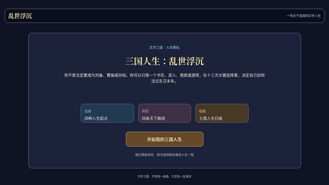 三国人生:乱世浮沉游戏截图