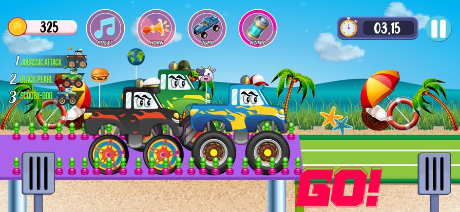 Monster Trucks Stunt Race Game游戏截图