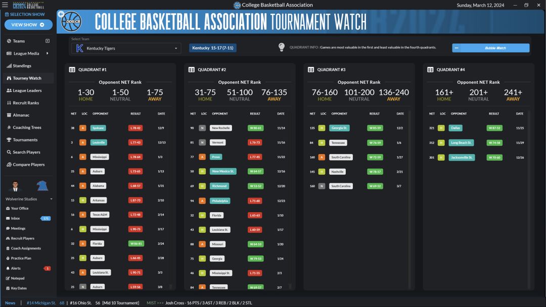 Draft Day Sports: College Basketball 2024游戏截图