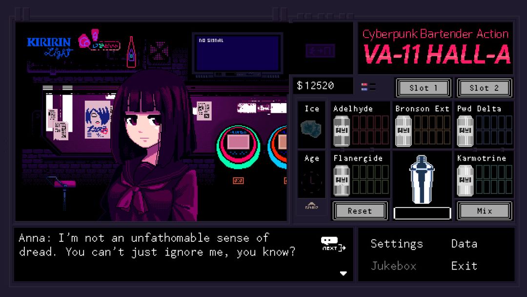VA-11 Hall-A: Cyberpunk Bartender Action游戏截图