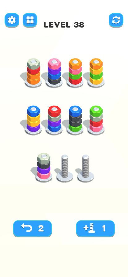 Nuts & Bolts, Color Screw Sort游戏截图