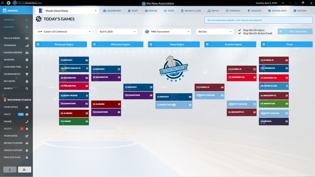 Draft Day Sports: College Basketball 2020游戏截图