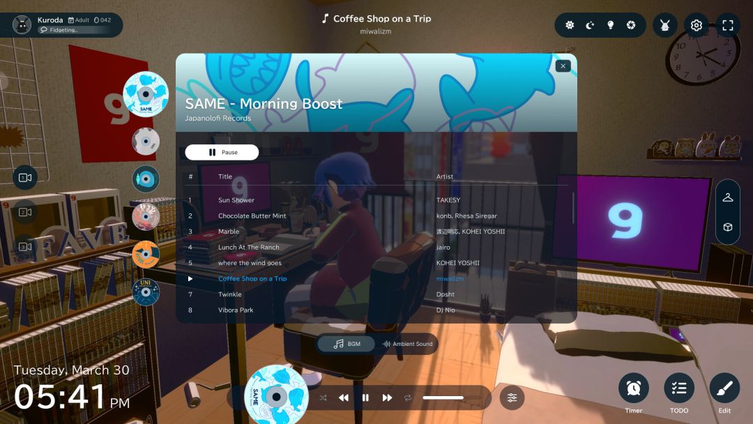 gogh: 虚拟形象与专注游戏截图