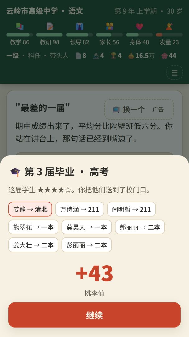 你们是我带过最差的一届:我太想进步了游戏截图