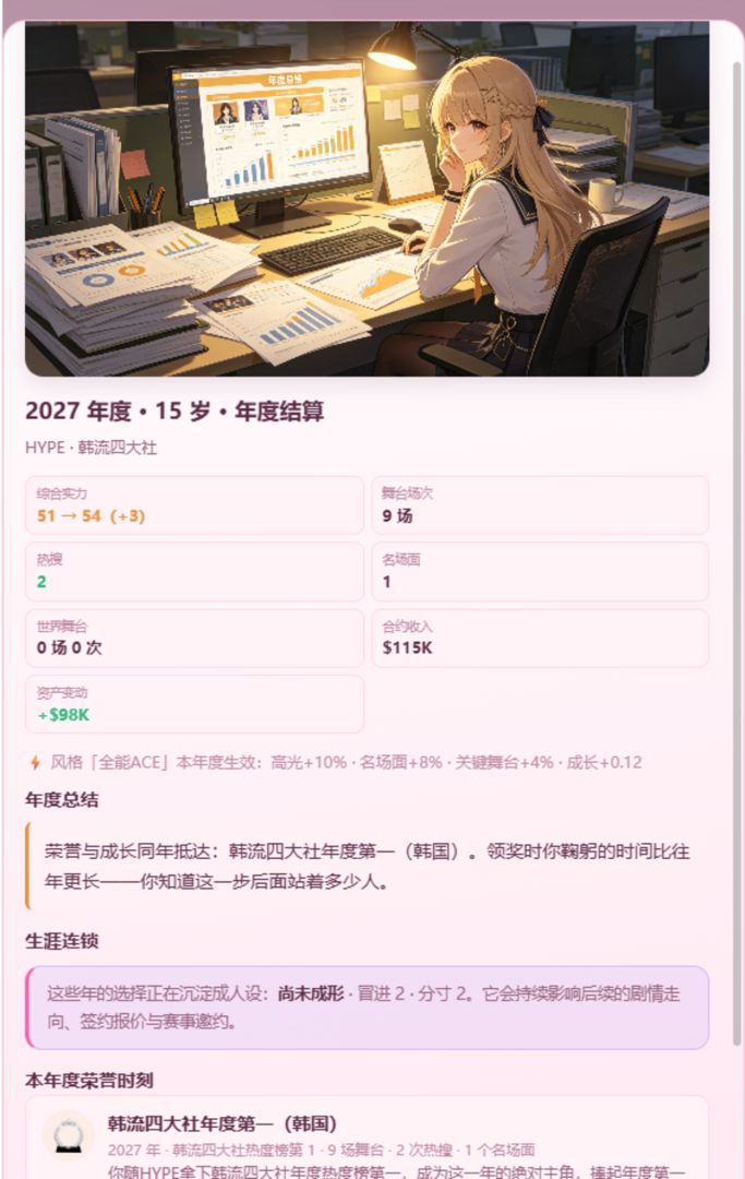 偶像人生模拟器游戏截图
