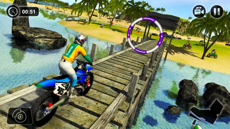 Beach Water Surfer Bike Racing - Motorbike Riding游戏截图