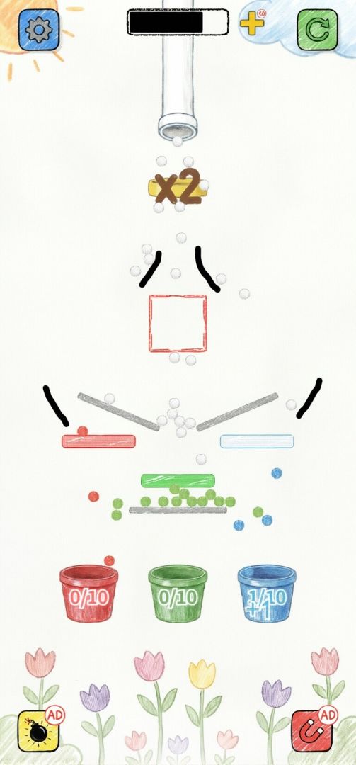 画线：彩球瀑布游戏截图