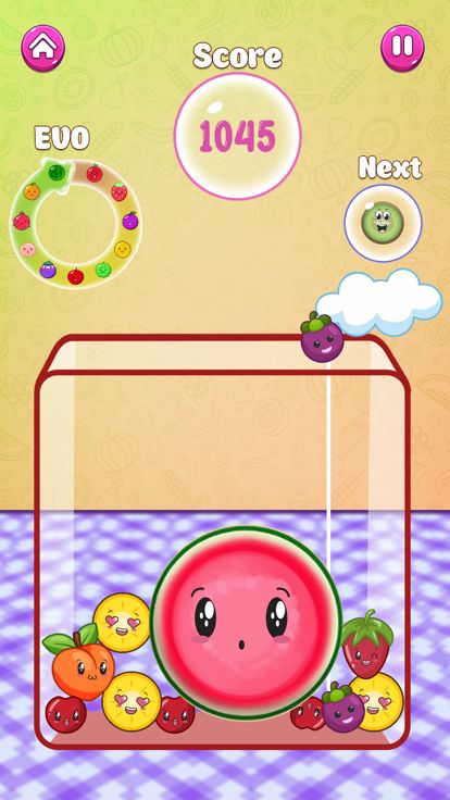 西瓜游戏： 水果合并游戏截图
