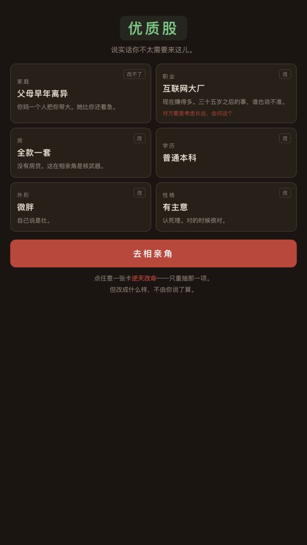 跟她妈相亲模拟器游戏截图