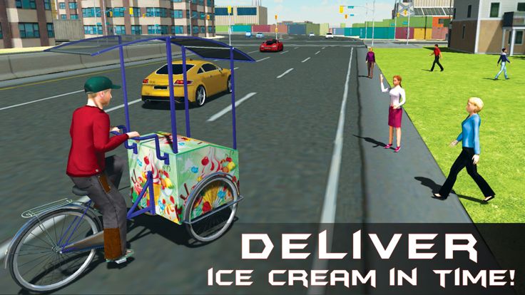 City Ice Cream Delivery – Ride bicycle simulator to sell yummy frozen food游戏截图