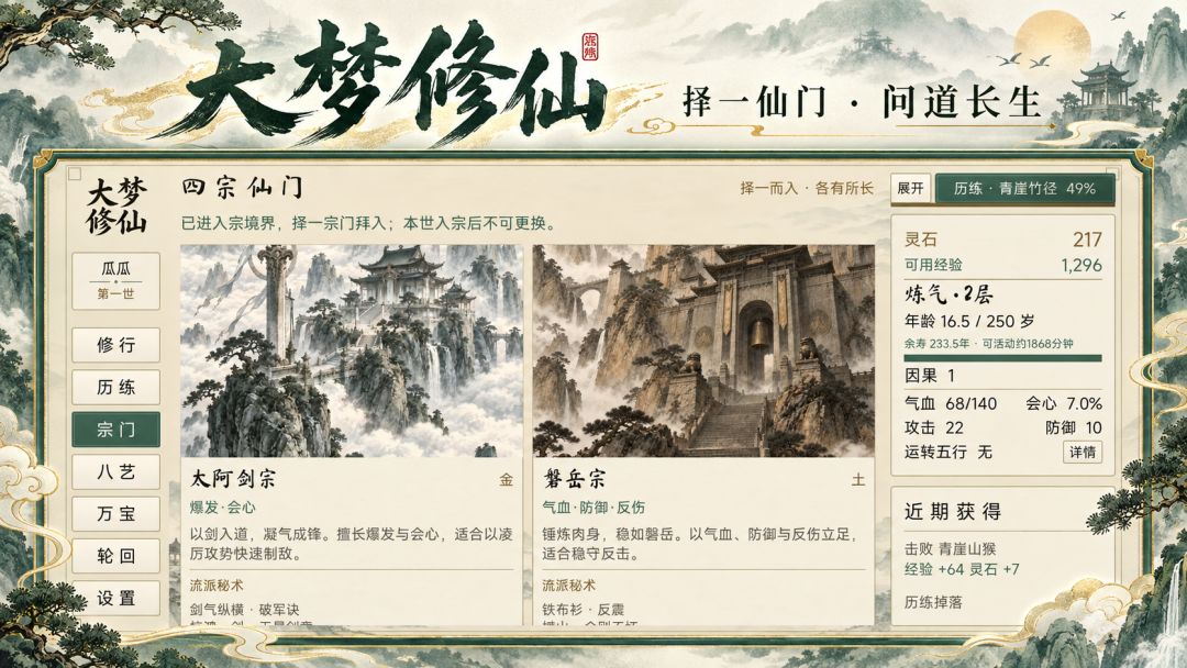 大梦修仙游戏截图