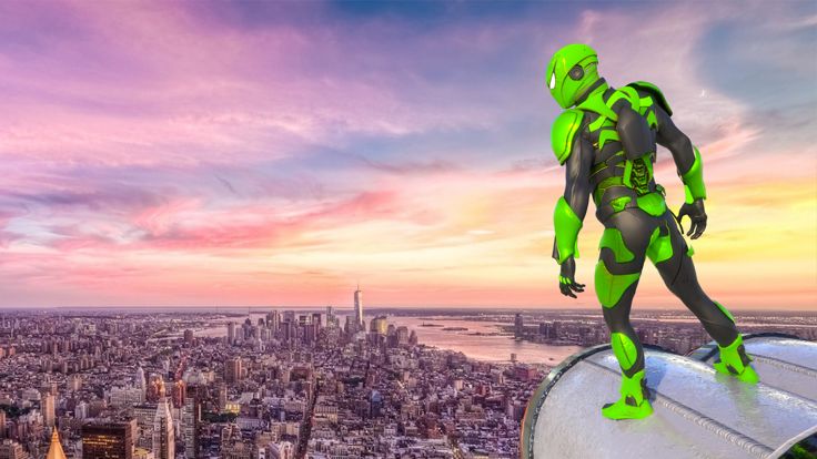 惊人的绳索英雄飞行超级游戏 3d游戏截图