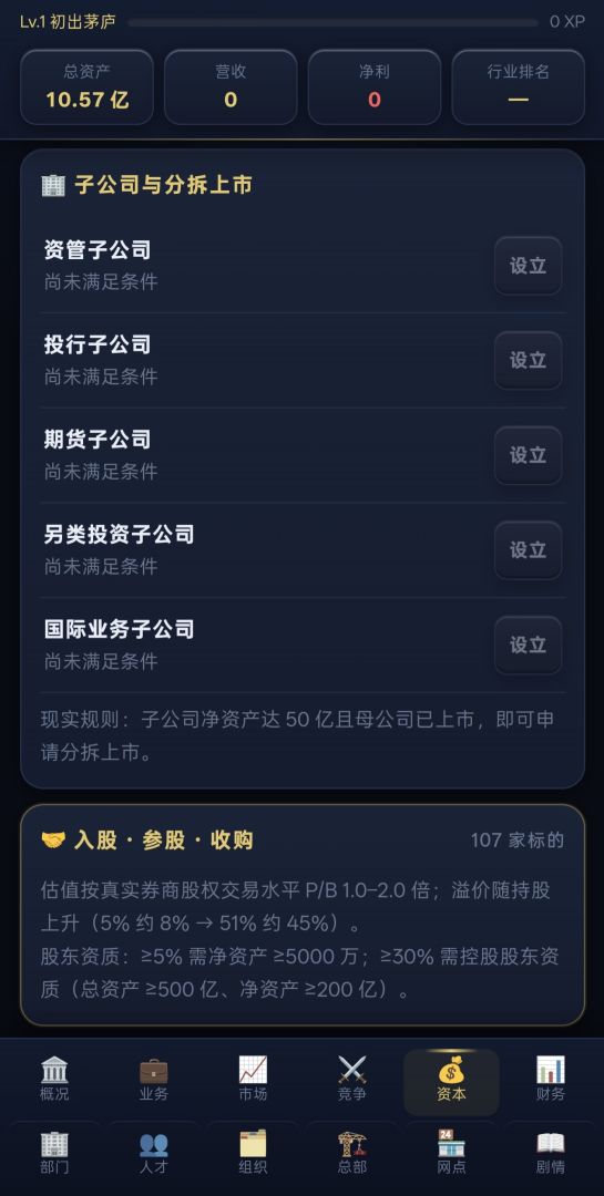 模拟经营证券公司游戏截图