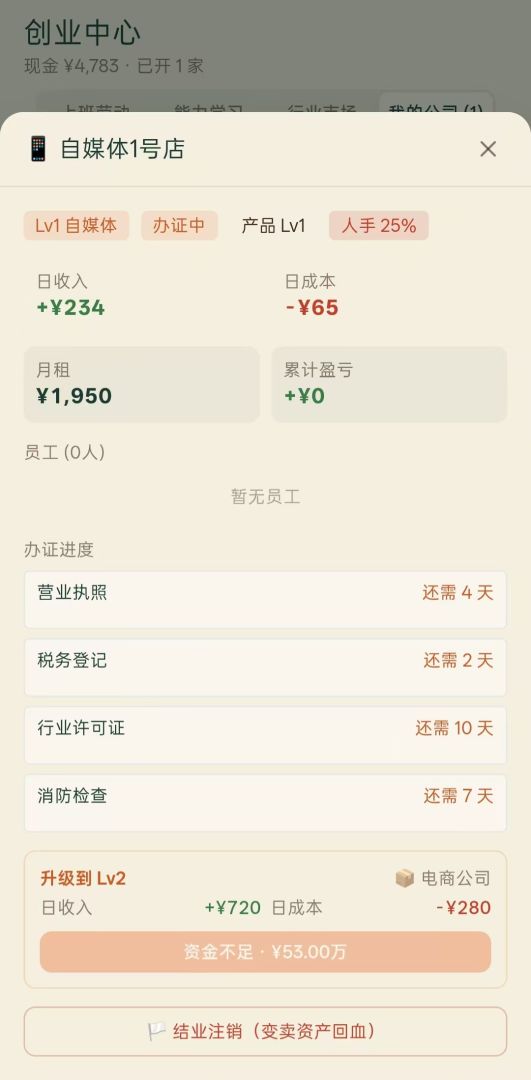 五千元创业游戏截图