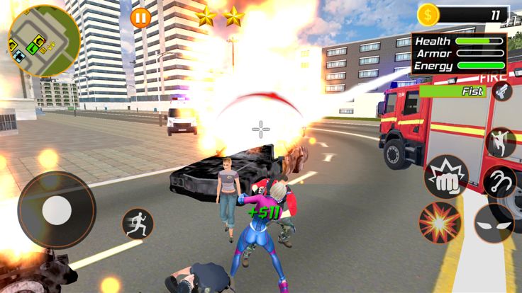 Pink Girl: Flying Rope Hero游戏截图