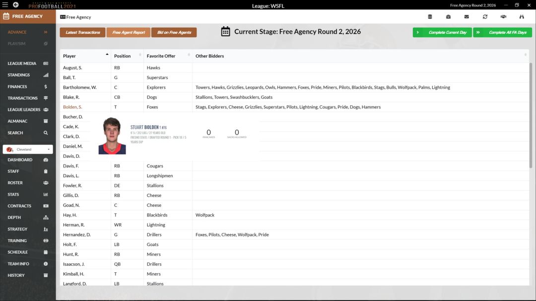 Draft Day Sports: Pro Football 2021游戏截图