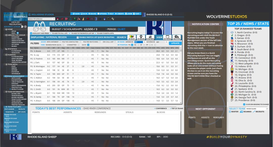 Draft Day Sports: College Basketball 2019游戏截图