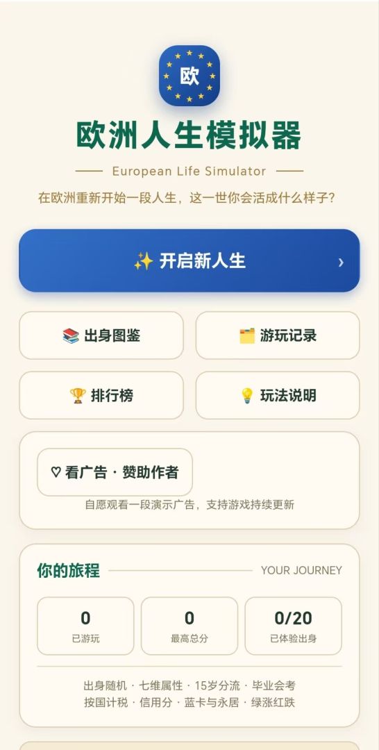 欧洲人生模拟器游戏截图