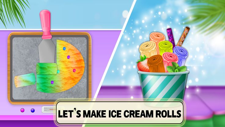 彩色冰淇淋卷机游戏截图