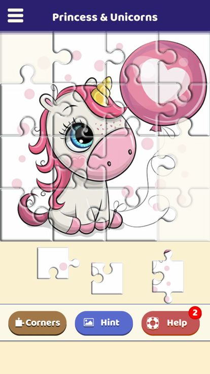 Princess & Unicorns Puzzle游戏截图