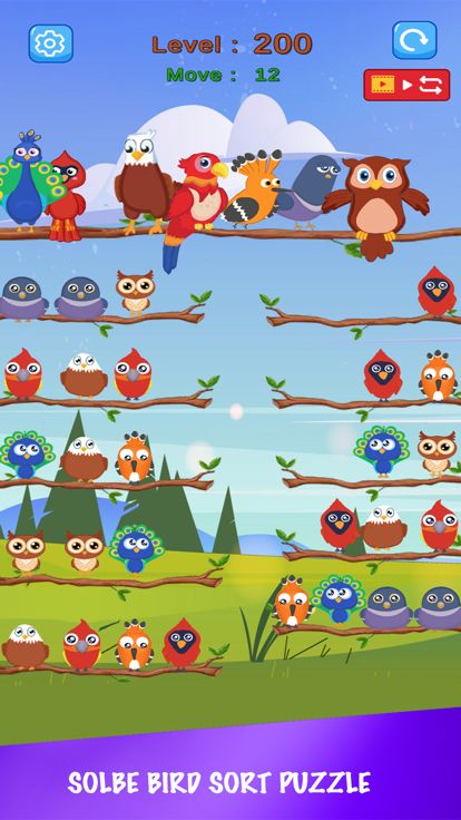 Baby bird sort : color puzzle游戏截图