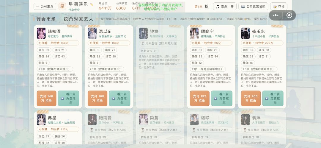娱乐圈老板模拟器游戏截图