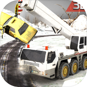 冬天的雪欧元自卸卡车司机3Dicon