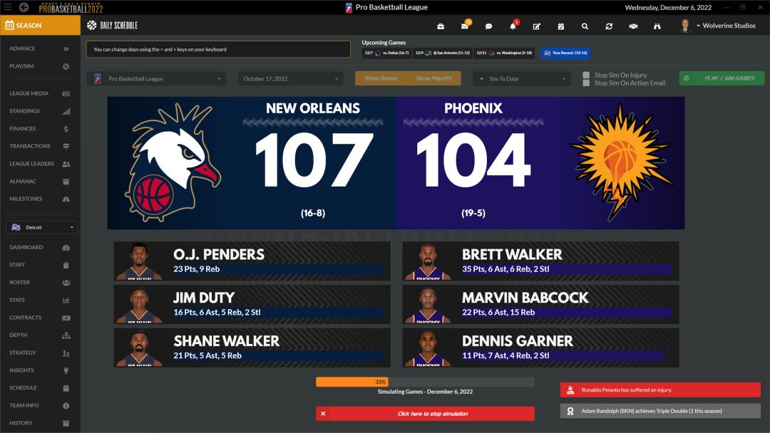Draft Day Sports: Pro Basketball 2022游戏截图