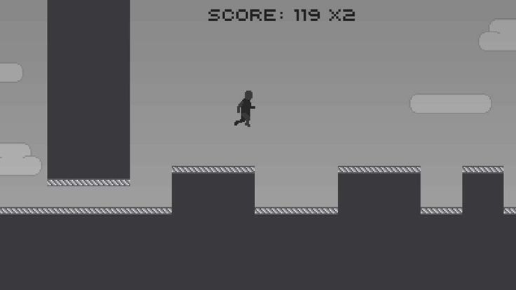 Pixel Alien Escape Shadow Runner:Black nd White游戏截图