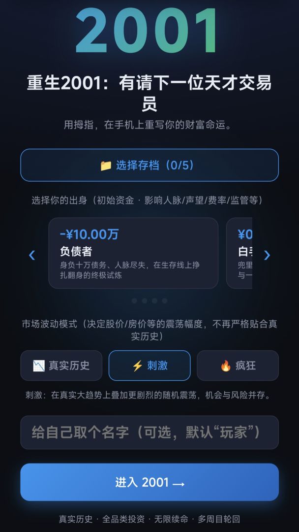 重生2001:有请下一位天才交易员游戏截图