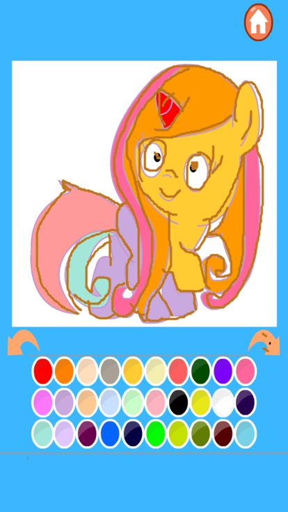 J宝宝学画画爱涂色的小马宝莉简笔画游戏游戏截图