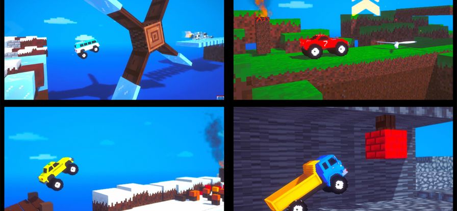 2 Player Blocky Road Racing游戏截图