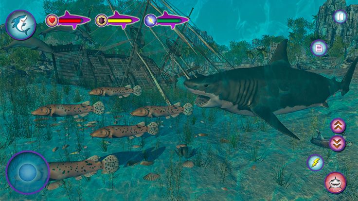 巨齿鲨 鲨鱼 鱼 攻击游戏截图