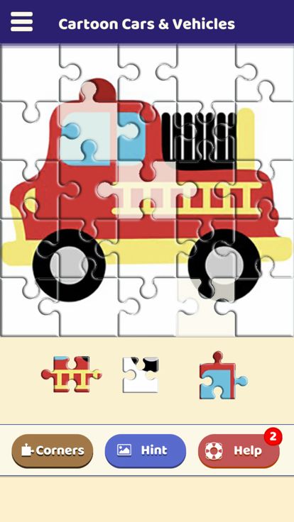 Cartoon Cars & Vehicles Puzzle游戏截图