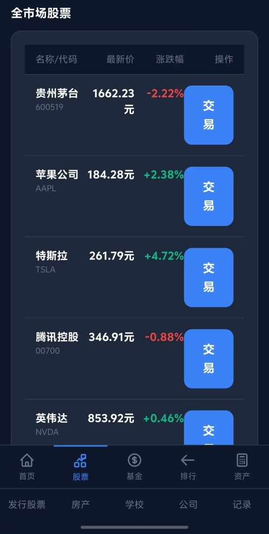 模拟股票基金游戏截图