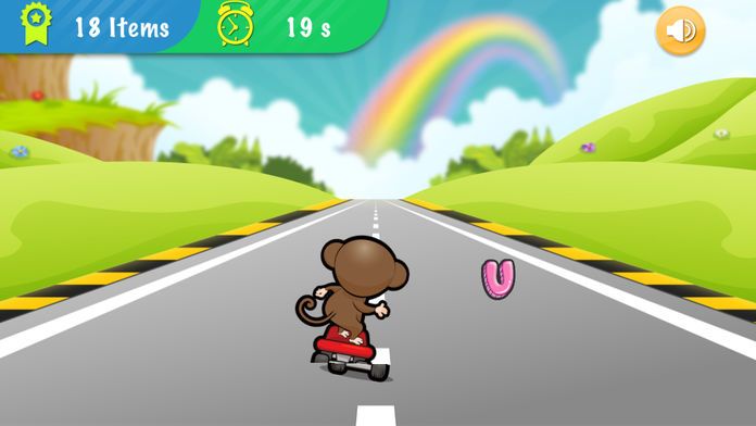 ABC滑板高手- 适合学龄前儿童、婴儿、儿童学习英语游戏截图