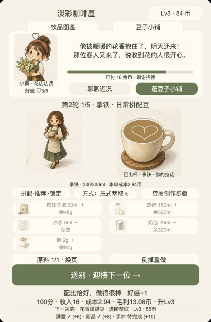 淡彩咖啡屋游戏截图