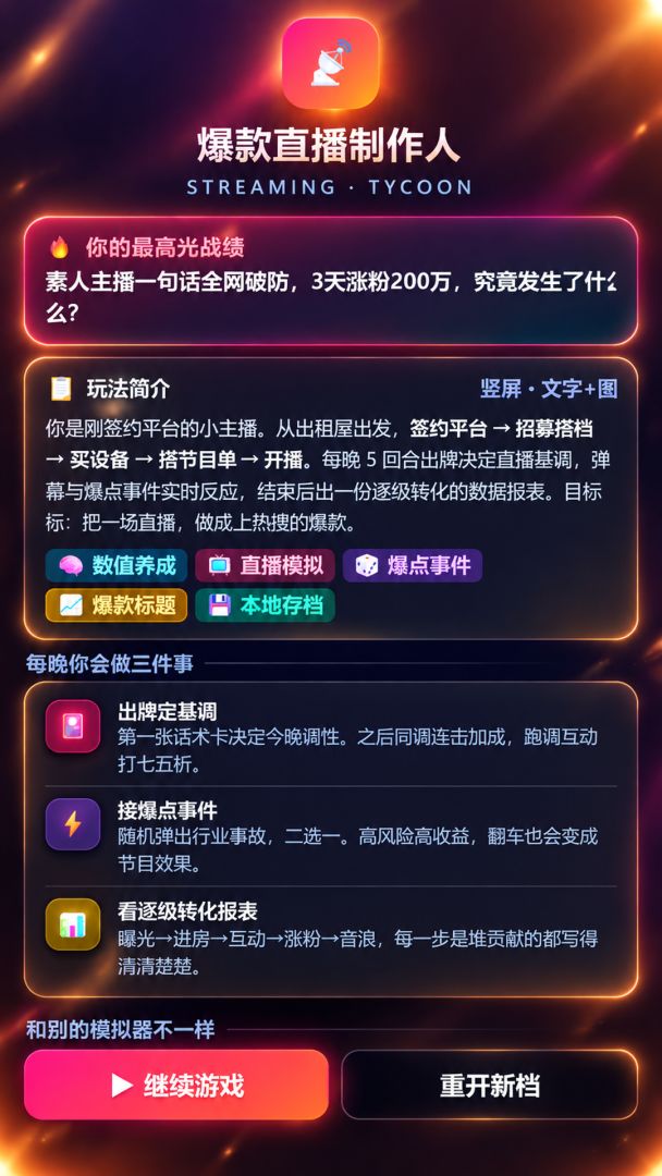 爆款直播制作人游戏截图