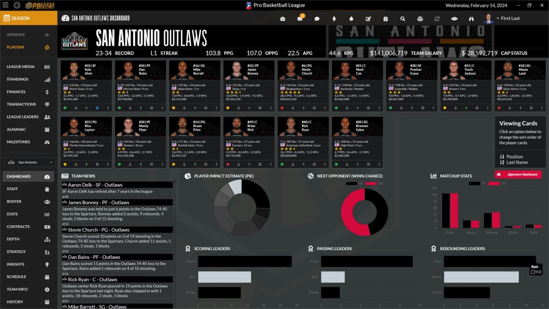 Draft Day Sports: Pro Basketball 2023游戏截图