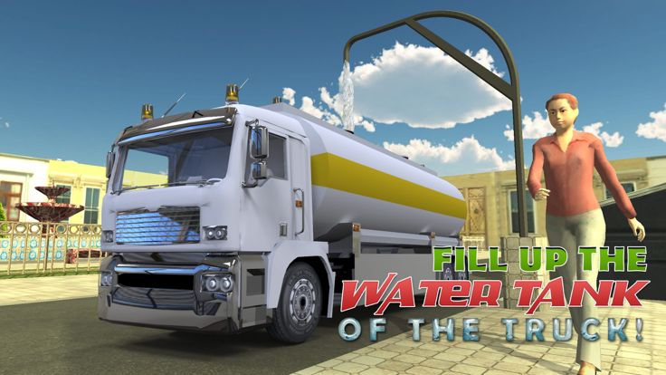 3D Water Truck Simulator - Road cleaning, plantation and watering simulation game游戏截图