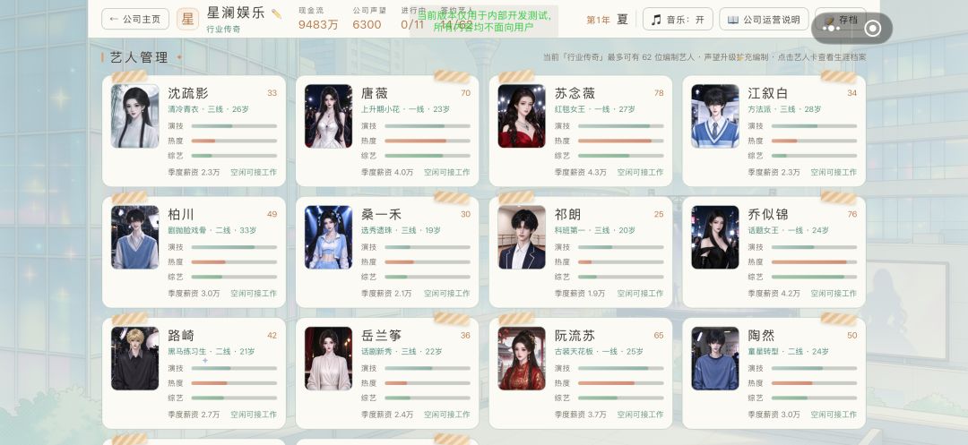 娱乐圈老板模拟器游戏截图